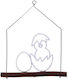 Easter Metal Ornament White Chick Egg Wood 441015-1620 A 15 x 14cm