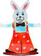 Handmade Glass Bunny "Kallisti" 13.5 cm Red-Light Blue