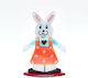 Handmade Glass Bunny "Kallisti" 16.5 cm Red-Light Blue