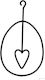 Easter Metal Ornament Black Egg with Heart 441011-1120 A 11x6cm