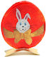 Handmade Glass Easter Egg "Kallisti" Bunny with Metal Base 12cm