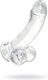 Glass Dildo with Balls and Suction Cup Transparent 15cm