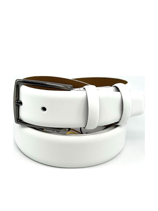 Legend Accessories Men's Belt Leather White