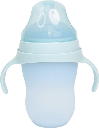 Queen Mother Educational Sippy Cup Silicone with Handles Light Blue 250ml