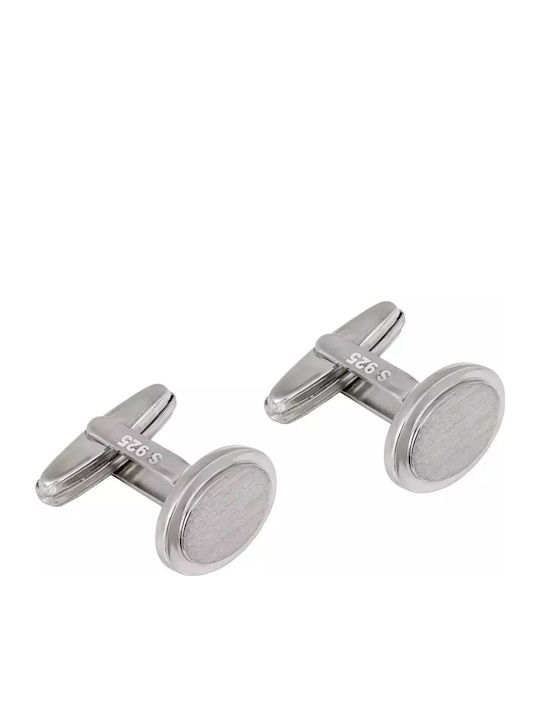 Oval Cufflinks 925 Embossed Detail 051861 051861 Silver