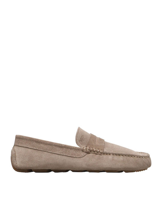 Boss Shoes Men's Suede Loafers Beige