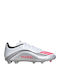 F50 Messi League FG/MG Kids Soccer Cleats & Shoes Molded Cloud White Lucid Red Silver Metallic