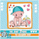 Greeting Card Newborn Boy Envelope Various Designs
