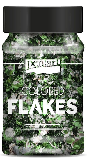 Φύλλα Μεταλλικά Nιφάδες Χρωματιστές Pentart 100 Ml Green-silver
