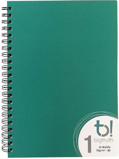 Big Spiral Caiet Cu dungi B5 35 de Foi Verde 1buc