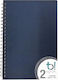 Big Spiral Notebook Ruled B5 70 Sheets 2 Subjects Blue 1pcs