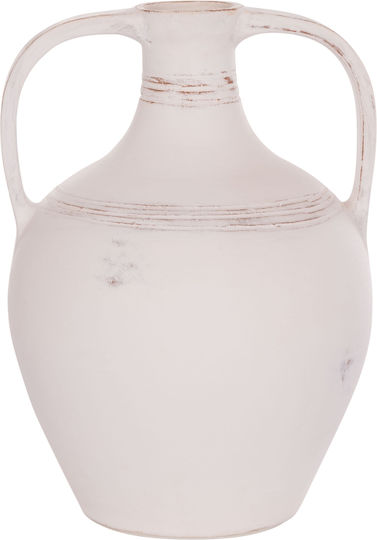 HomeMarkt Βάζο Πήλινο Feax Λευκό Φ35xΥ48cm