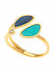 Arteon Damen Ring mit Zirkonia & Emaille aus Silber Vergoldet