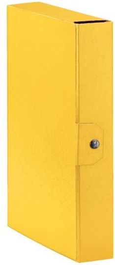Cutie pentru dosare Esselte, din fibră, cu buton, 6cm, C2609, galben