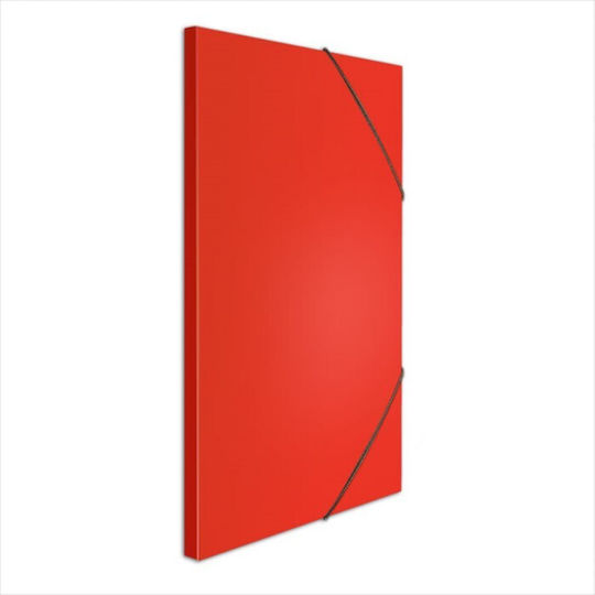 Salko File Box with Elastic 25x35x1.5cm Laminated Cardboard Red
