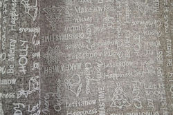 Burlap Fabric Christmas Make A Wish Grey 5 M Grey