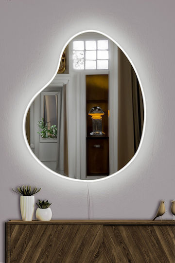 Hanah Home 782MRL1116 Огледало Асиметрично Сиво с LED Осветление 60x50см Hanah Home 782MRL1116 Огледало Асиметрично Сиво с LED Осветление 60x50см