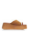 Damenplattformen Tabac Braun