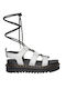 Nartilla Leather Women's Flat Sandals in White Color