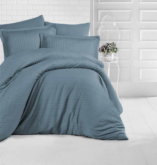 Linea Home Soft Bed Sheets Super-Double 160x200+25cm with Rubber Hugger Soft Satin