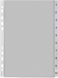 Separatoare index 1-10 PP albe A4 Kangaro Separatoare index 1-10 PP albe A4 Kangaro