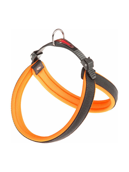 Ferplast Agila Fluo 5 Harness A=b 50÷58cm 20mm Orange Ergonomic Adjustable Dog Belt with Soft Padding
