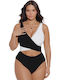 One-Piece Swimsuit Black White