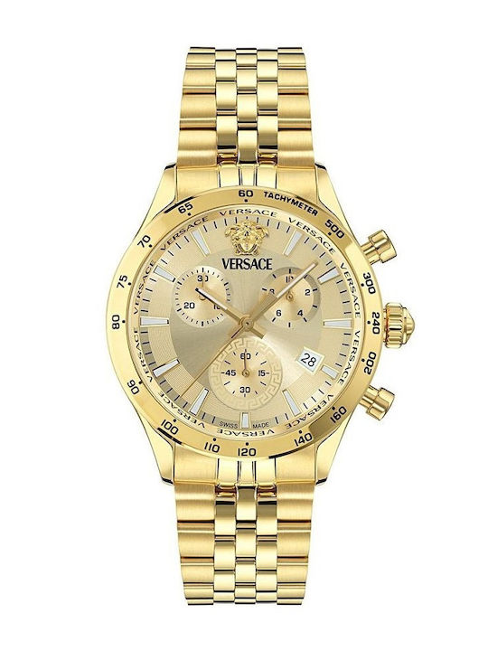 Versace Hellenyium Herrenuhr Batterie mit Gold Metallarmband