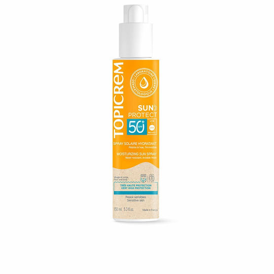 Topicrem Sun Protect Waterproof Produs Cu Protecție Solară Pentru Față Și Corp SPF50+ Spray 150ml