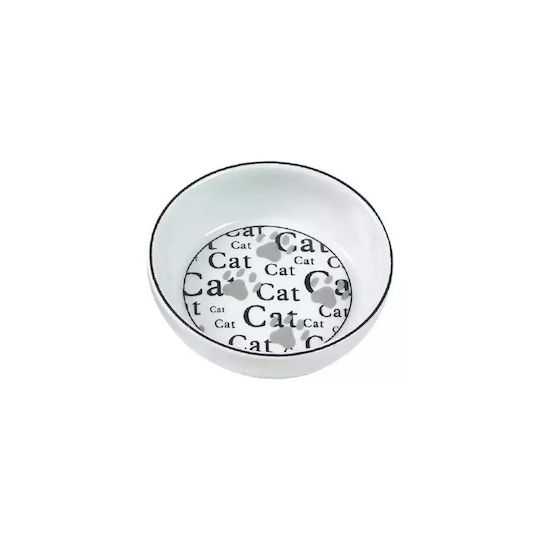 Flamingo Ceramică Bol Mâncare & Apă pentru Pisică 13cm în Culoare Alb