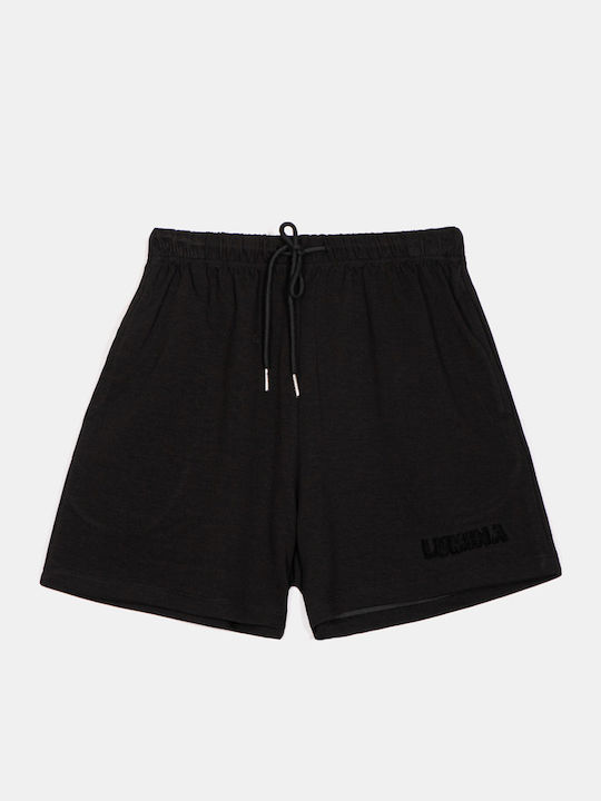 Shorts-βερμούδα Κορδόνι Τσέπες Μαύρο Μαύρο