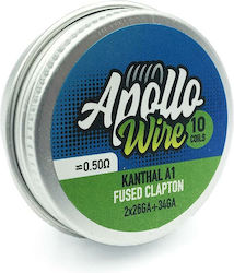 Apollo Kanthal A1 Fused Clapton 2x26ga+34ga 0,5 Ohm 10 Coils Apollo Kanthal A1 Fused Clapton 2x26ga+34ga 0,5 Ohm 10 Coils