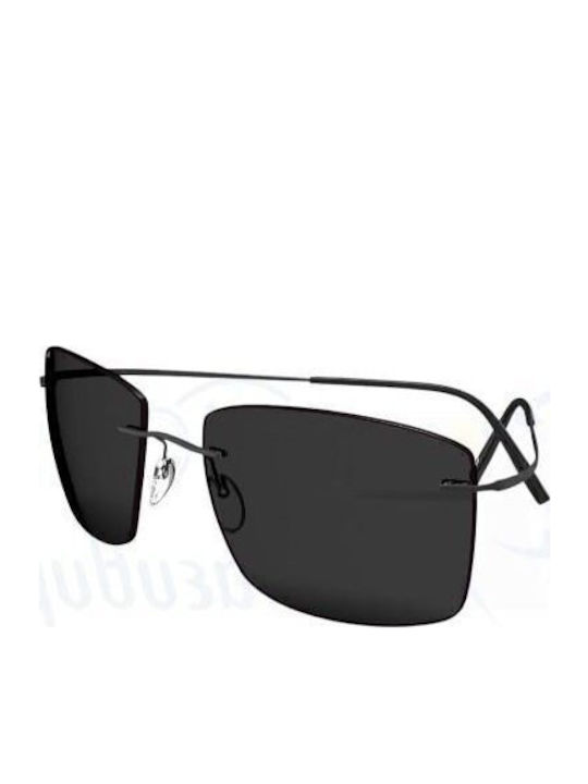 Silhouette Women Sunglasses with Black Frame and Black Polarized Lens