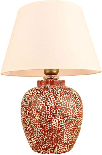 Opviq Table Lamp for Socket E27 with Red Shade and Base
