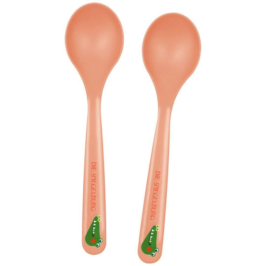 Die Spiegelburg Baby Set with Crocodile Spoons Made of Plastic for 6+ Months Orange 2 Pieces