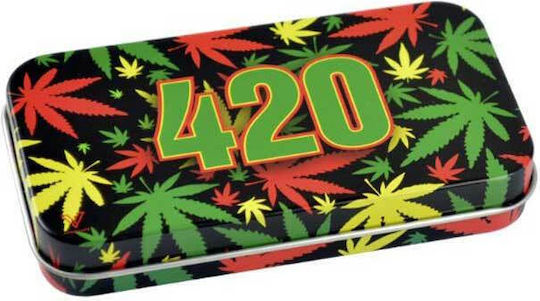 Metall-Zigarettenetui V-syndicase Blechdose 420 Rasta