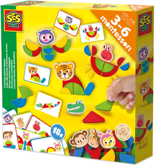 Ses Creative Creating Animal Shapes Montessori Εκπαιδευτικό Παιχνίδι Γνώσεων για 3+ Ετών