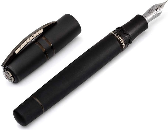 Visconti Πένα Γραφής Medium Μαύρη από Ορείχαλκο με Μαύρο Μελάνι