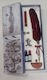 Calligraphy Pen with Feather Burgundy with Blue Ink