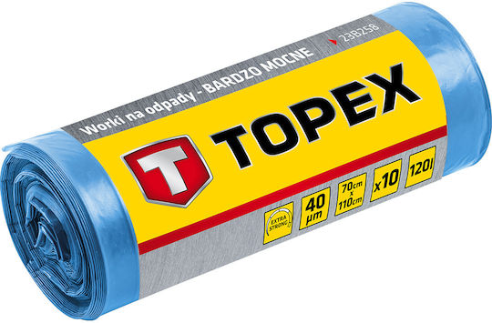 Topex Trash Bags for the Garden Capacity 120lt 10pcs Blue