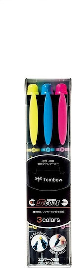 Tombow Set 3 Marker Dual-Tip Textmarker Neonfarben