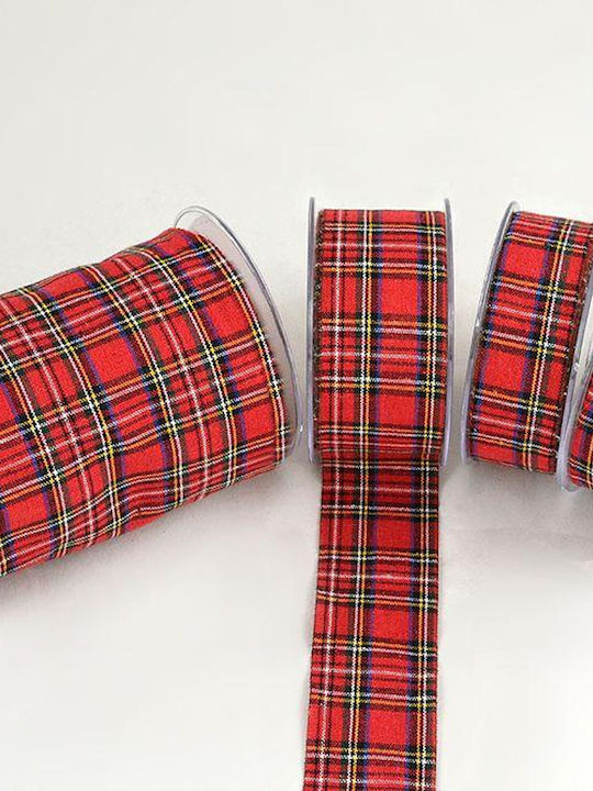 Christmas Polyester Ribbon Plural Checkered 1.3cm 2.3cm 3.5cm 5.2cm 14cm X 18m T5396