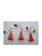 Handmade Fabric Red Christmas Tree Garland 1pc