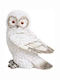 White Snow Owl Resin Figure, Dimensions 12cm x 13cm x 8cm