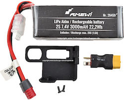 Amewi Μπαταρία Li-Po 7.4V 3000mAh T-Plug για Τηλεκατευθυνόμενο 2τμχ Amewi Μπαταρία Li-Po 7.4V 3000mAh T-Plug για Τηλεκατευθυνόμενο 2τμχ