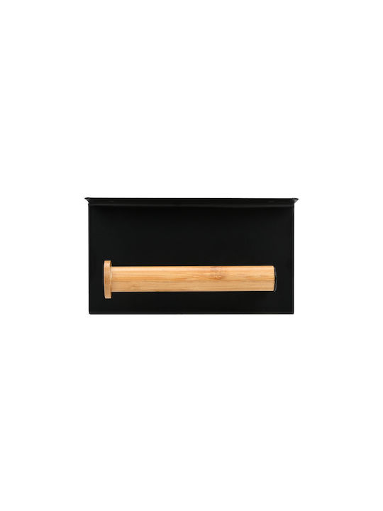 Estia Bamboo Essentials Wall-mounted Paper Holder Bamboo Black