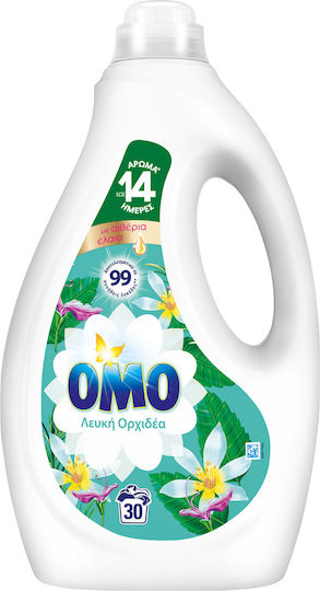 Omo Liquid Detergent with Fragrance White Orchid for Whites Clothes 1.65lt (30 Measuring Cups)