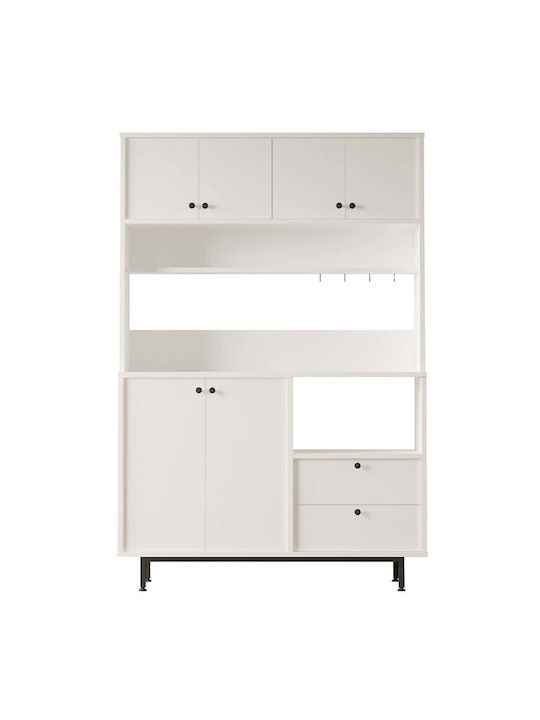 Μπουφές White από Ξύλο & Μέταλλο White 120x35.5x180cm