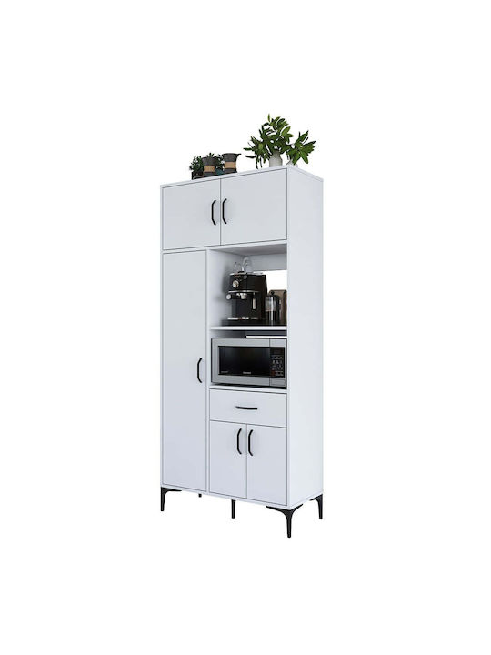 Μπουφές White Ξύλινος White 90x40x198.6cm