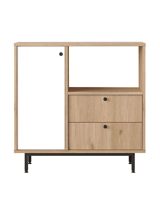 Sideboard made of Wood & Metal Oak-white 88x35.5x85cm